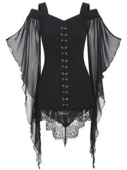 Halloween Gothic Lace Stitching Dress