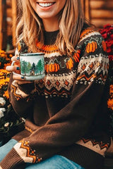 Vintage Halloween Pumpkin Crew Neck Sweater
