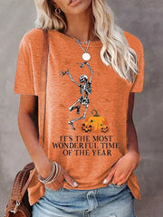 It's The Most Wonderful Time of The Year Fall Drinking Pumpkin Skull T-Shirt