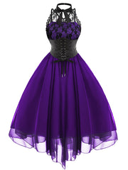Halloween Gothic Lace Stitching Sexy Dress