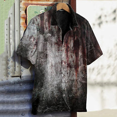 Men's Halloween Blood Stains Casual Printed Shirt