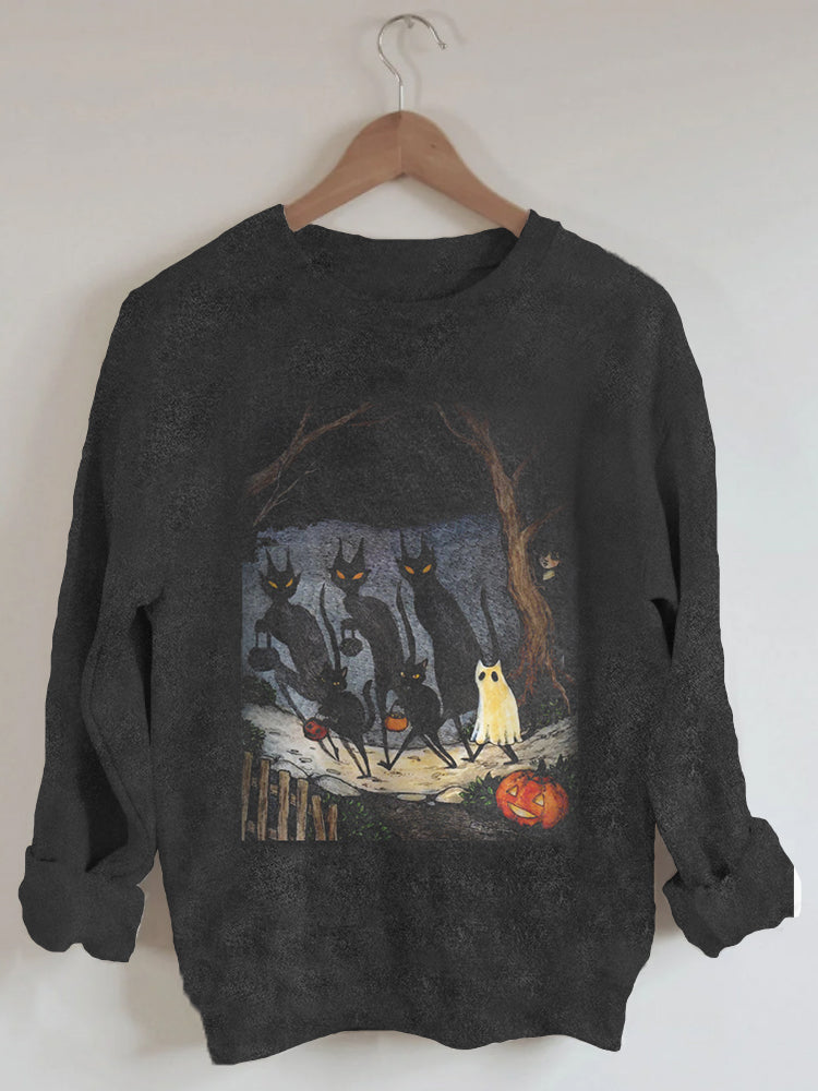 Black Cat Halloween Sweatshirt