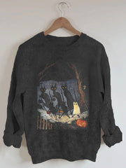Black Cat Halloween Sweatshirt