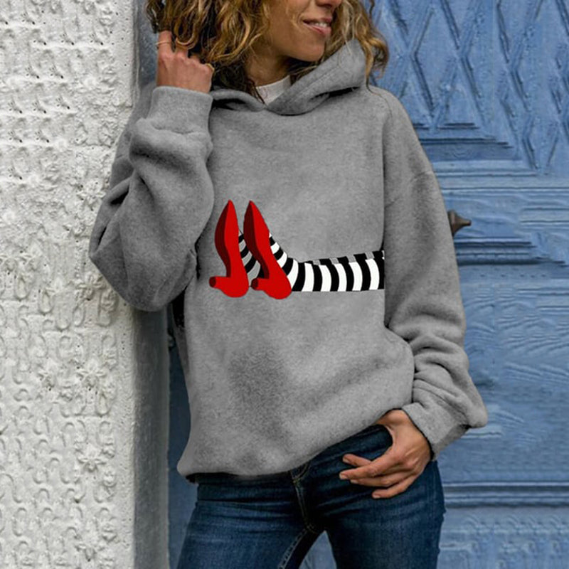 Halloween Print Long Sleeve Casual Hoodie