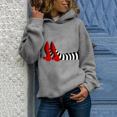 Halloween Print Long Sleeve Casual Hoodie