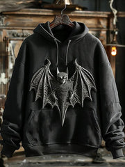 Men's Gothic Dark Bat Halloween Printed Hoodie