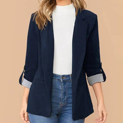 One Button Stripe Panel Casual Blazer