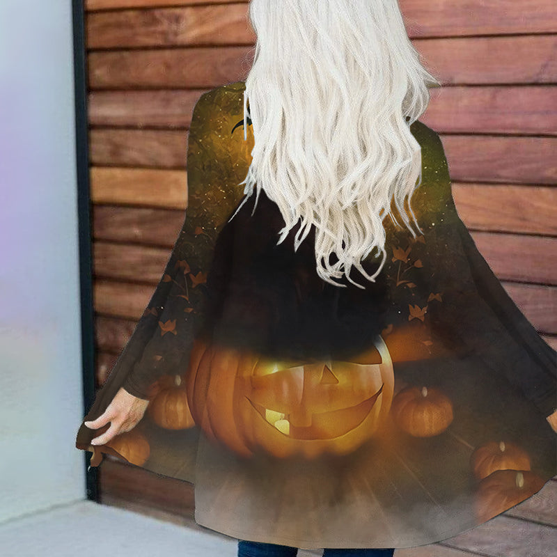 Casual Cat Pumpkin Cardigan