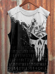 Viking Vegvisir Skull Contrast Comfy Tank Top