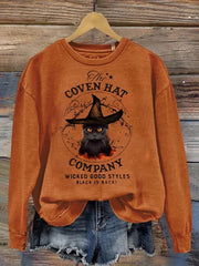 Stylish Casual Halloween Print Long Sleeve Sweatshirt