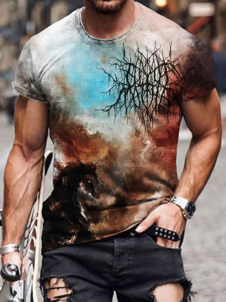 Hell's Horse Black Metal Print Men's T-Shirt