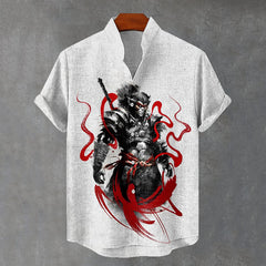 Men's Ink Painting Monkey King Art Print Casual Shirt
