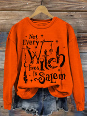 Not Every Witch Lives In Salem Halloween Washed Sweatshirt
