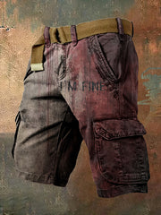 Men's Bloody I'm Fine Halloween Print Pockets Shorts