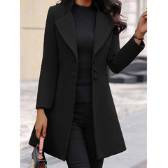 Lapel Solid Color Slim Coat