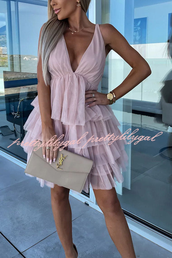 Forever My Love Tiered Tulle Mini Dress