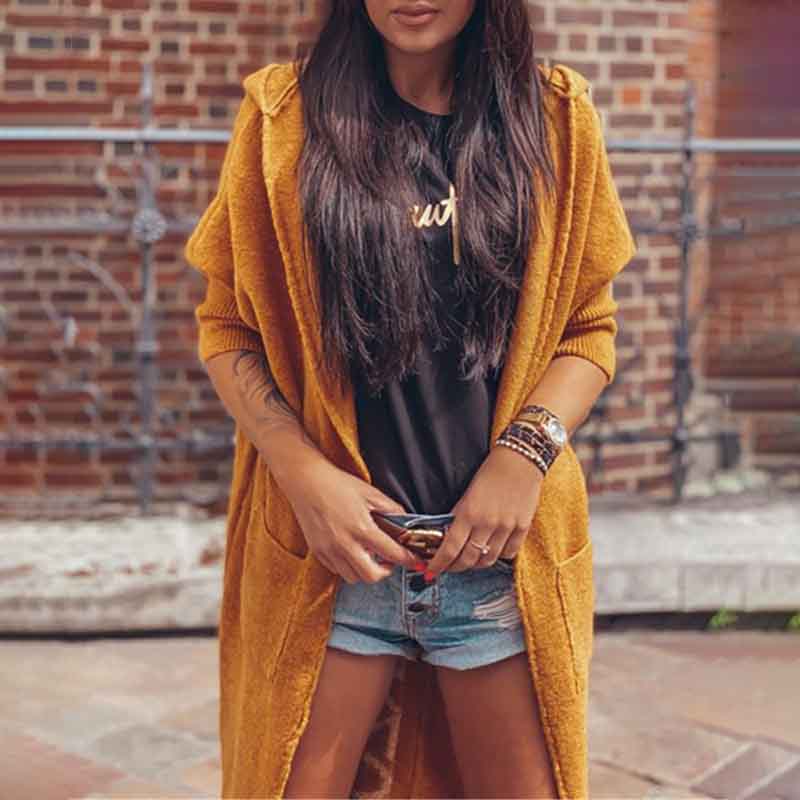 Letter Print Long Sleeve Knit Coat