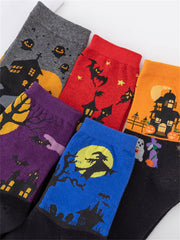Halloween Inspired Contrast Color Knit Socks