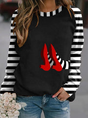 Classic Ruby Red Shoes Halloween Witch Legs Printed Casual Sweatshirt