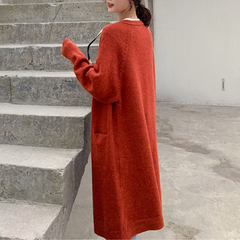 Solid Colors Oversize Ladies Long Cardigans