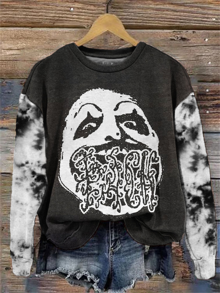 Halloween Horror Movie Clown Tie-Dye Print Sweatshirt