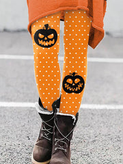 Women's Halloween Pumpkin Print Leggings