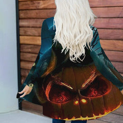 Casual Wizard Cat Pumpkin Cardigan