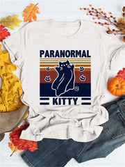 Paranormal Kitty Lovely Cat Ghost Graphic T Shirt