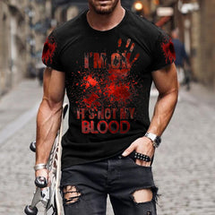 I'M Ok It'S Not My Blood Halloween Men's Printed T-Shirt
