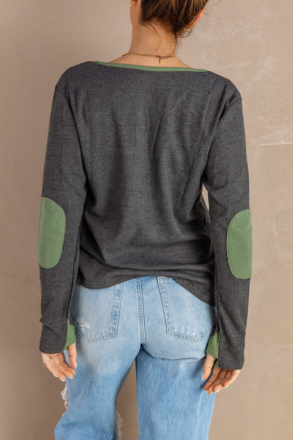 Women's Gray Long Sleeve Top