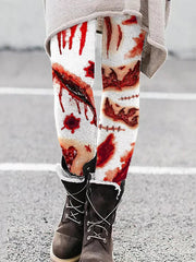 Women's Horror Wound Print Casual Leggings