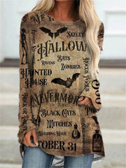Vintage Halloween Elements Inspired A Line T Shirt