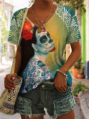 Queen of the Dead Print Short Sleeve T-Shirt