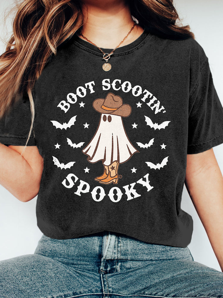 Boot Scootin Spooky Graphic Vintage Washed T Shirt
